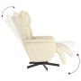 Sillón reclinable masaje con reposapiés cuero sintético crema by , Armchairs - Ref: Foro24-356593, Price: 210,10 €, Discount: %