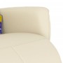 Sillón reclinable masaje con reposapiés cuero sintético crema by , Armchairs - Ref: Foro24-356593, Price: 210,10 €, Discount: %