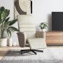 Sillón reclinable con reposapiés cuero sintético color crema de , Sillones - Ref: Foro24-356704, Precio: 191,31 €