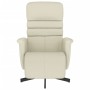 Sillón reclinable con reposapiés cuero sintético color crema by , Armchairs - Ref: Foro24-356704, Price: 191,42 €, Discount: %