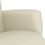 Sillón reclinable con reposapiés cuero sintético color crema de , Sillones - Ref: Foro24-356704, Precio: 191,31 €