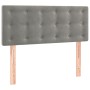 Cama box spring con colchón terciopelo gris claro 100x200 cm
