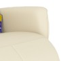 Sillón reclinable masaje con reposapiés cuero sintético crema de , Sillones - Ref: Foro24-356553, Precio: 207,90 €