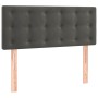 Cama box spring con colchón terciopelo gris oscuro 100x200 cm