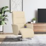 Sillón reclinable de masaje con reposapiés tela color crema de , Sillones - Ref: Foro24-356579, Precio: 231,41 €, Descuento: %