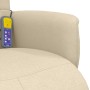 Sillón reclinable de masaje con reposapiés tela color crema de , Sillones - Ref: Foro24-356579, Precio: 231,41 €, Descuento: %