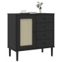Aparador SENJA aspecto de ratán madera pino negro 80x40x80 cm von , Sideboards - Ref: Foro24-358039, Preis: 125,15 €, Rabatt: %