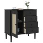 Aparador SENJA aspecto de ratán madera pino negro 80x40x80 cm von , Sideboards - Ref: Foro24-358039, Preis: 125,15 €, Rabatt: %