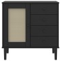 Aparador SENJA aspecto de ratán madera pino negro 80x40x80 cm von , Sideboards - Ref: Foro24-358039, Preis: 125,15 €, Rabatt: %