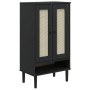 Zapatero SENJA aspecto ratán madera maciza negro 59,5x35x107cm by , Shoe racks and shoe organizers - Ref: Foro24-358051, Pric...