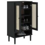 Zapatero SENJA aspecto ratán madera maciza negro 59,5x35x107cm by , Shoe racks and shoe organizers - Ref: Foro24-358051, Pric...