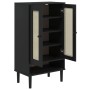 Zapatero SENJA aspecto ratán madera maciza negro 59,5x35x107cm by , Shoe racks and shoe organizers - Ref: Foro24-358051, Pric...
