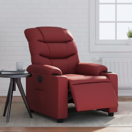 Sillón reclinable eléctrico de cuero sintético rojo tinto by , Armchairs - Ref: Foro24-3206589, Price: 262,76 €, Discount: %