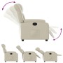 Sillón reclinable eléctrico de cuero sintético crema by , Armchairs - Ref: Foro24-3205251, Price: 293,59 €, Discount: %
