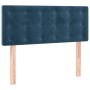 Cama box spring con colchón terciopelo azul oscuro 100x200 cm