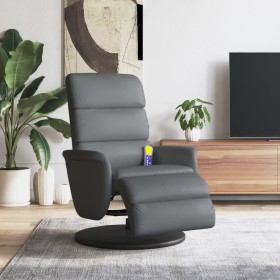 Sillón reclinable de masaje con reposapiés cuero sintético gris von , Sessel - Ref: Foro24-356727, Preis: 232,13 €, Rabatt: %