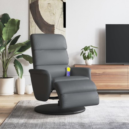 Sillón reclinable de masaje con reposapiés cuero sintético gris von , Sessel - Ref: Foro24-356727, Preis: 232,13 €, Rabatt: %