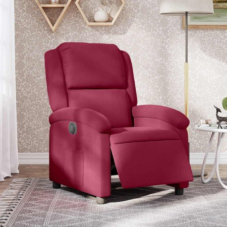 Sillón reclinable eléctrico de terciopelo rojo tinto by , Armchairs - Ref: Foro24-3204283, Price: 261,34 €, Discount: %