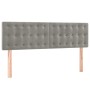 Cama box spring con colchón terciopelo gris claro 140x190 cm