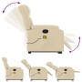 Sillón de masaje eléctrico reclinable elevable tela crema von , Sessel - Ref: Foro24-3205361, Preis: 378,23 €, Rabatt: %