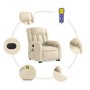 Sillón de masaje eléctrico reclinable elevable tela crema von , Sessel - Ref: Foro24-3205361, Preis: 378,23 €, Rabatt: %