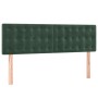 Cama box spring con colchón terciopelo verde oscuro 140x190 cm