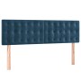 Cama box spring con colchón terciopelo azul oscuro 140x190 cm