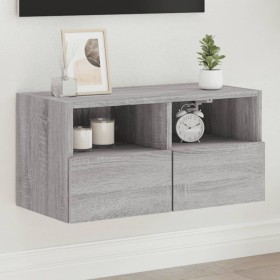 Mueble de pared TV madera de ingeniería Sonoma gris 60x30x30 cm de , Muebles TV - Ref: Foro24-836864, Precio: 43,81 €, Descue...