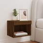 Mesita de noche de pared con luces LED roble marrón von , TV-Möbel - Ref: Foro24-837125, Preis: 40,45 €, Rabatt: %