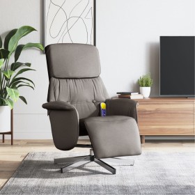 Sillón reclinable de masaje con reposapiés tela gris taupe de , Sillones - Ref: Foro24-356674, Precio: 204,19 €, Descuento: %