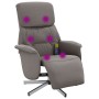 Sillón reclinable de masaje con reposapiés tela gris taupe by , Armchairs - Ref: Foro24-356674, Price: 204,19 €, Discount: %
