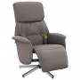 Sillón reclinable de masaje con reposapiés tela gris taupe by , Armchairs - Ref: Foro24-356674, Price: 204,19 €, Discount: %
