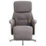 Sillón reclinable de masaje con reposapiés tela gris taupe by , Armchairs - Ref: Foro24-356674, Price: 204,19 €, Discount: %