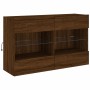 Mueble TV de pared con luces LED roble marrón 98,5x30x60,5 cm by , TV Furniture - Ref: Foro24-837112, Price: 94,49 €, Discoun...