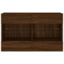 Mueble TV de pared con luces LED roble marrón 98,5x30x60,5 cm by , TV Furniture - Ref: Foro24-837112, Price: 94,49 €, Discoun...