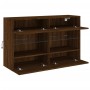 Mueble TV de pared con luces LED roble marrón 98,5x30x60,5 cm by , TV Furniture - Ref: Foro24-837112, Price: 94,49 €, Discoun...