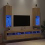 Muebles de TV con luces LED 2 uds roble Sonoma 30,5x30x102 cm von , TV-Möbel - Ref: Foro24-837020, Preis: 105,20 €, Rabatt: %