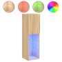 Muebles de TV con luces LED 2 uds roble Sonoma 30,5x30x102 cm von , TV-Möbel - Ref: Foro24-837020, Preis: 105,20 €, Rabatt: %