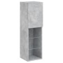Muebles de TV con luces LED 2 uds gris hormigón 30,5x30x102 cm de , Muebles TV - Ref: Foro24-837022, Precio: 104,54 €