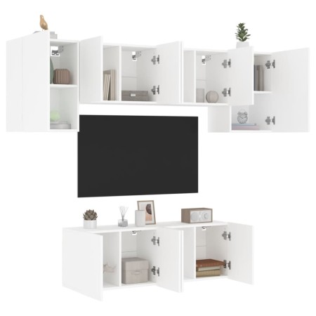 Muebles de TV de pared 6 piezas madera de ingeniería blanco von , TV-Möbel - Ref: Foro24-3216439, Preis: 219,17 €, Rabatt: %