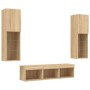 Muebles TV pared con LED 5 pzas madera ingeniería roble Sonoma von , TV-Möbel - Ref: Foro24-3216606, Preis: 159,68 €, Rabatt: %
