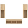 Muebles TV pared con LED 5 pzas madera ingeniería roble Sonoma von , TV-Möbel - Ref: Foro24-3216606, Preis: 159,68 €, Rabatt: %