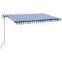 Blue and white manual retractable awning 400x350 cm by vidaXL, Awnings - Ref: Foro24-3069176, Price: 335,38 €, Discount: %