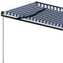 Blue and white manual retractable awning 400x350 cm by vidaXL, Awnings - Ref: Foro24-3069176, Price: 335,38 €, Discount: %