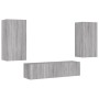 Muebles TV pared con LED 4 pzas madera ingeniería gris Sonoma von , TV-Möbel - Ref: Foro24-3216851, Preis: 201,39 €, Rabatt: %