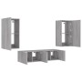 Muebles TV pared con LED 4 pzas madera ingeniería gris Sonoma von , TV-Möbel - Ref: Foro24-3216851, Preis: 201,39 €, Rabatt: %