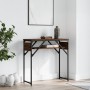 Mesa consola estante madera ingeniería marrón roble 75x30x75 cm by , Side tables - Ref: Foro24-837801, Price: 38,08 €, Discou...