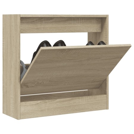 Zapatero de madera de ingeniería roble Sonoma 60x21x57 cm by , Shoe racks and shoe organizers - Ref: Foro24-839884, Price: 42...