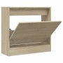 Zapatero de madera de ingeniería roble Sonoma 60x21x57 cm by , Shoe racks and shoe organizers - Ref: Foro24-839884, Price: 42...