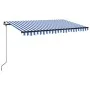 Manual retractable awning with blue and white LED 400x350 cm by vidaXL, Awnings - Ref: Foro24-3069181, Price: 415,11 €, Disco...